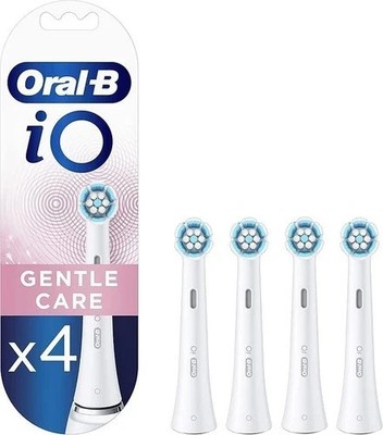 ORAL-B IO  GENTLE CARE WHITE BRUSH HEADS PACK OF  4 - THE SAME DAY FREE SHIPPING