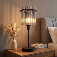 Tischleuchte Beistelllampe Led Tischlampe Nachttischlampe GlasstäBe H 37,5 Cm