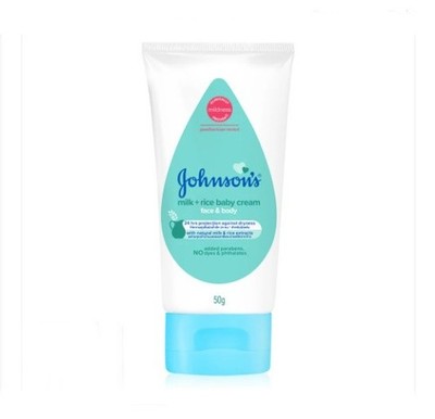 Johnson's Baby Milk Rice Cream Gentle Face Body Care 100g + Tracking