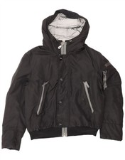 PEUTEREY Giubbotto Bomber Uomo Imbottito con Cappuccio UK 40 Large Nero Poliestere DY13