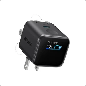 Chargeur d'affichage intelligent, Nano USB C Bloc du chargeur, 45W Max Chargeur téléphonique Gan,180°
