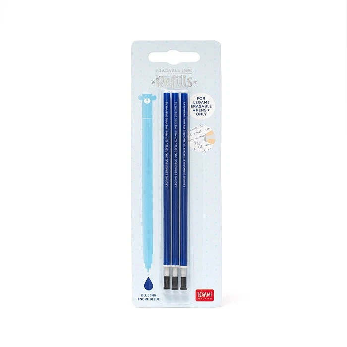 LEGAMI S.P.A. SOCIETÀ BENEFIT Legami Ersatzminen Blau für löschbare Gel Stifte - Erasable Pen 3er Nachfüllpack
