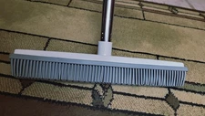 2 in 1 Rubber Broom Pet Hair Remover with Squeegee Carpet Hardwood Floor 51"