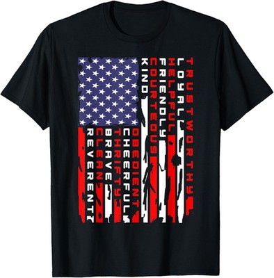 Vintage American Flag Scouting Law T-Shirt