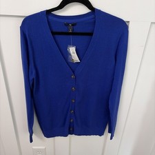 NWT Gap Button Front Cardigan-Mosaic Blue-Large-cotton Blend