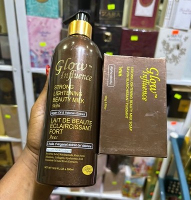 Glow Influence Beauty Milk and soap  ready for shipping  2 In 1 Set