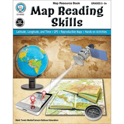 Mark Twain Map Skills Workbook, Geography for Kids Grades 5 and Up, GPS, Latitud