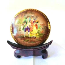 Set of 6 Rudolf Kämpf Mini Wall Plaques – Porcelain Medallions, Czechoslovakia