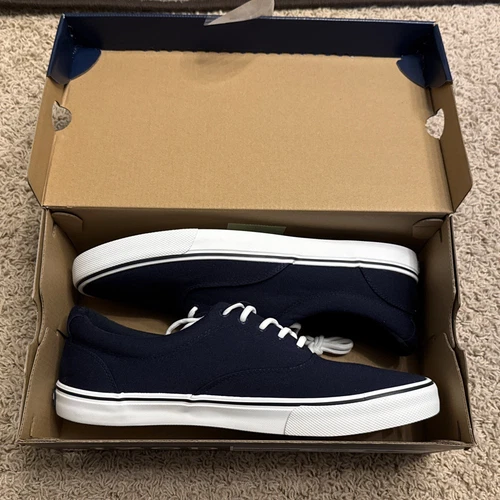 Izod Men's Canvas Shoes - NAVY- Rangley Memory Foam SZ 12