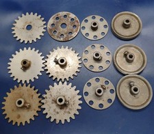 Gilbert Erector 1920's Nickel Plated Steel Gear and Pulley Lot