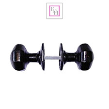 Rim Lock Set 6"x4" Deadbolt with Handle – Black, Brass, Chrome, Cast Iron Knobs