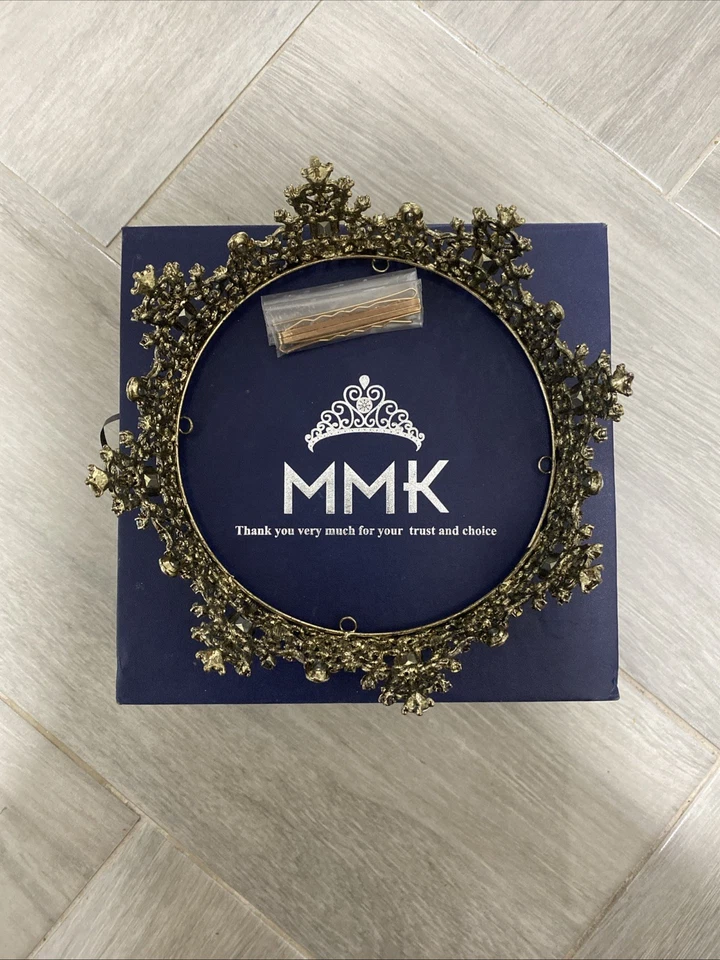 Corona redonda grande cristal dorado multicolor de 5,6 cm de alto boda graduación reina concurso Foto 3 de 4