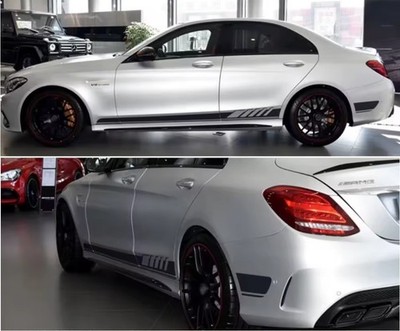 Für Mercedes C Klasse W205 W204 Seitenschweller Tür Streifen Vinyl Aufkleber Sticker AMG