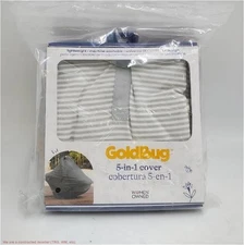GoldBug 5-in-1 Car Seat and Nursing Cover - Multi Use Cover - Gray Stripe