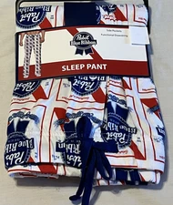 Pabst Blue Ribbon Sleep Pants Size XL Pajama Lounge Beer Bottle Label PBR