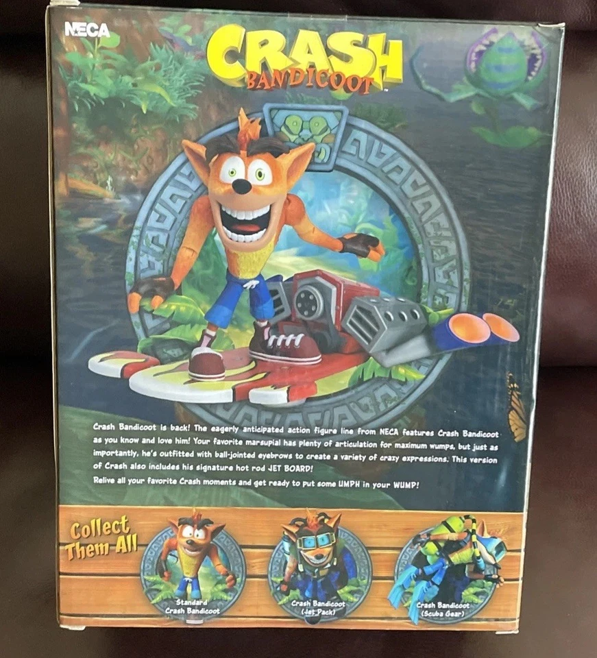 Figura 2018 NECA Toys CRASH Bandicoot Deluxe 6" con Jet Board Foto 2 de 4