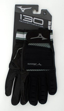 Guantes de bateo de béisbol Mizuno B-130 grandes negros para hombre