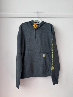 Carhartt K288 Herren M Anthrazit Grau Loose Fit Hoodie Midweight Logo Neu mit Etikett