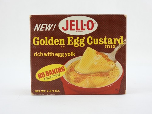 Jell O Golden Egg Custard Mix Vintage Box Mid Century Advertising Display