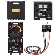 AC Gauge Set HVAC Tools R410a R134a R32 R22 Refrigerant for Home 4 Way AC Diagno