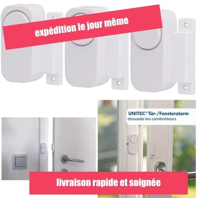 Alarme fenêtre et porte Unitec lot de 3 contact magnétique - Photo 1/4