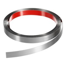 16.4ft x 0.59" Wall Trim Self Adhesive Stainless Steel Brushed Finish Silver