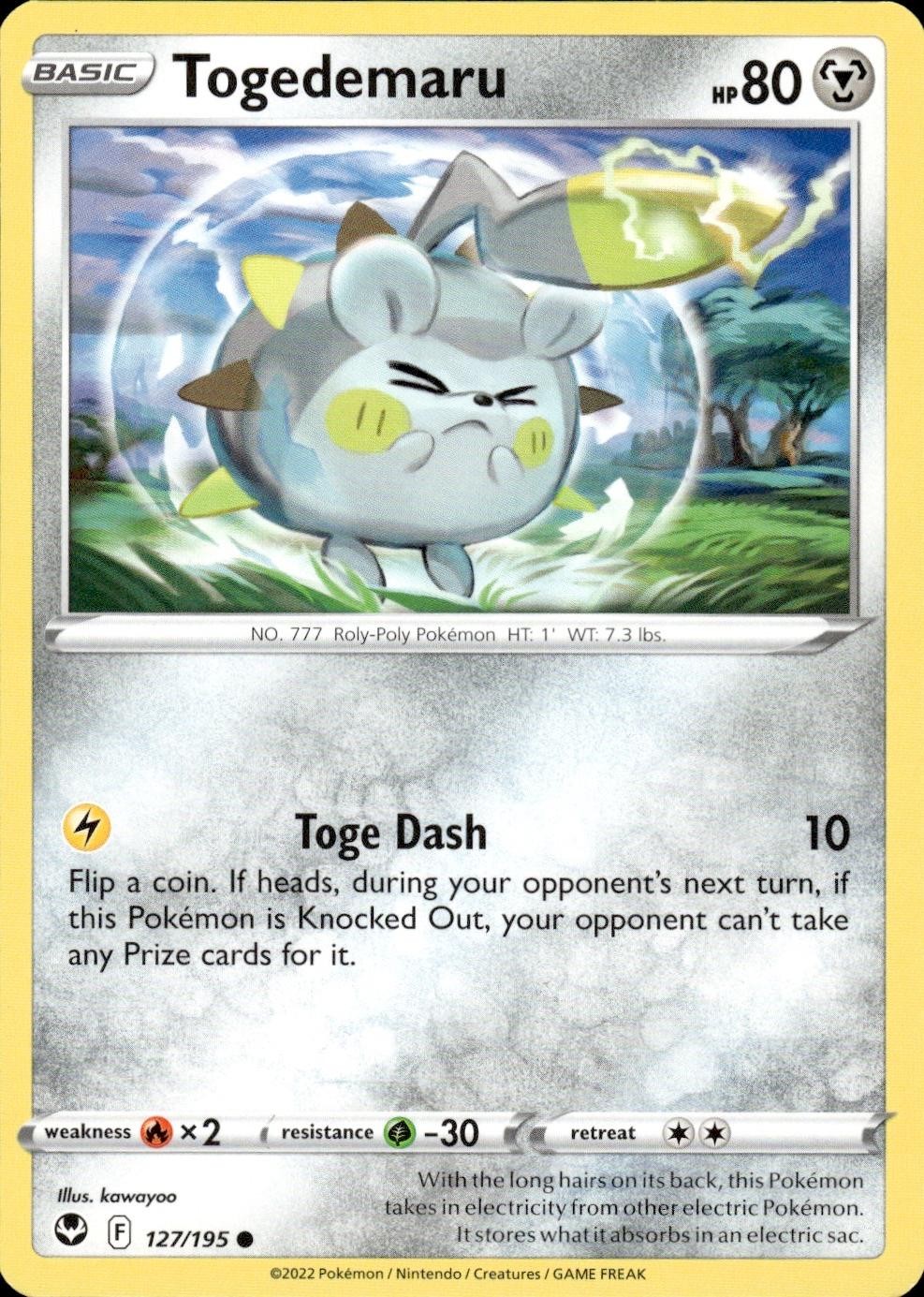 Togedemaru 127/195 Silver Tempest C NM kawayoo Pokemon