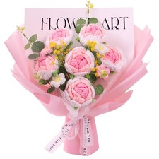 Crochet Flower Bouquet Roses: Artificial Knitted Flowers for Mother's Day Weddin