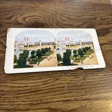 Antique Stereograph card Photo - Plaza Worlds Fair St Louis