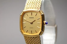 [Near MINT] RADO 133.9577.2 Gold Dial 20mm Quartz Women's Watch From Japan
