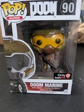 Funko POP Gold Doom Marine 90 Gamestop Exclusive Doomguy Space Marine