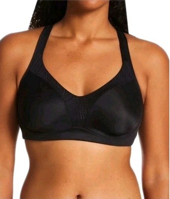 Playtex 18 Hour Bounce Control #4699 Wirefree Bra Black 42D Convertible Straps