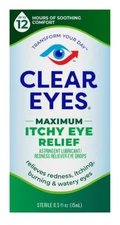 Clear Eyes Maximum Itchy Eye Relief Redness Reliever 0.5oz EXP 12/26*FREE SHIP*