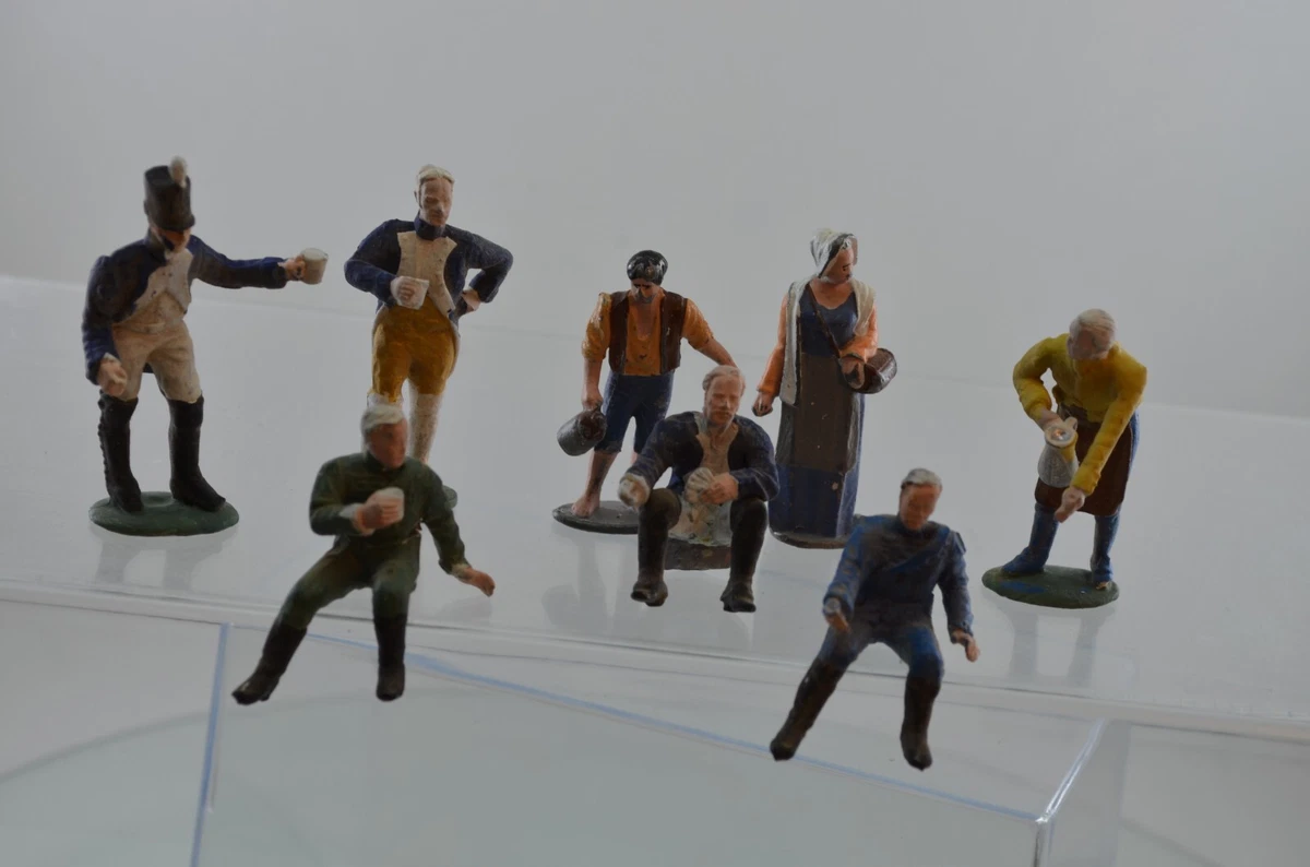Occupe-toi De Ces Soldats De Plomb Français ! Figurines Vintage Têtes Mobiles