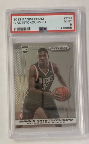 2013-14 Panini Prizm Giannis Antetokounmpo MilwaukeeBucks Rookie Card #290 PSA 9