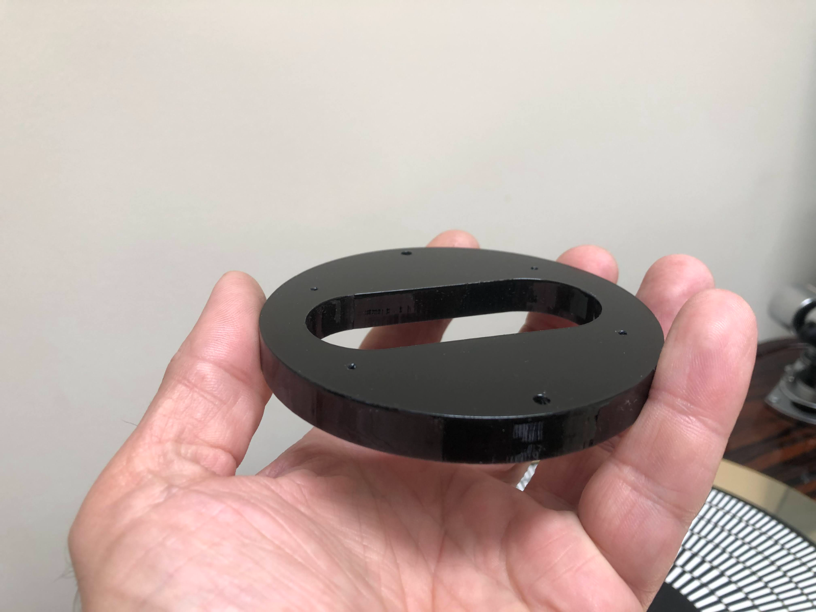 SME Tonearm Baseplate Spacer - Round, 10mm Black, For SME 3009/3012 & Similar Turntables
