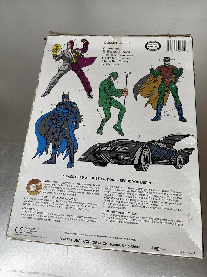 Kit de arte vintage DC Comics Batman Forever 3-D stand-ups artesanato casa pintura - Imagem 2 de 3