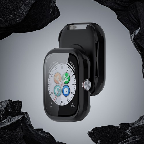 PC Watch Bumper Case with Tempered Glass for Honor Choice Haylou Watch (Black) - Zdjęcie 3 z 8