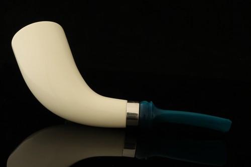 IMP Meerschaum Pipe - Horn - Hand Carved with fitted case i2519 - Picture 3 of 11