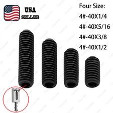 12Pcs 4#-40 Guitar Bridge Saddle Height Adjustment Screws- Black Alloy Steel