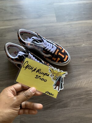 Size 8.5 - VANS Old Skool Skate x Thrasher Low Allover Thrasher Logo