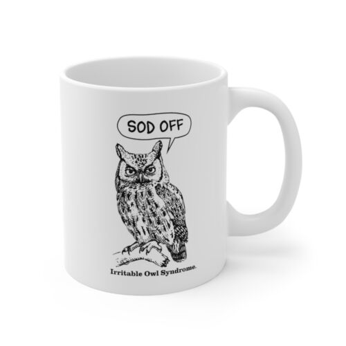 Irritable Owl Syndrome Funny Rude Gift Ceramic Coffee Mug Ceramic Novelty Cup - Picture 1 of 11