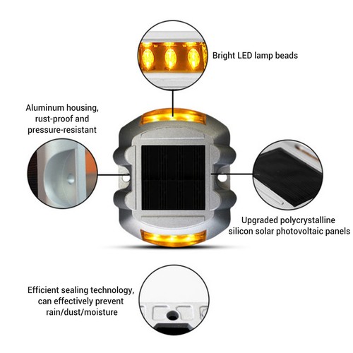 2/4/6/Solar 6LED Road Step Path Light Dock For Outdoor Waterproof Driveway Deck - Picture 2 of 33