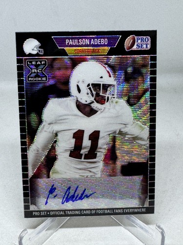 Paulson Adebo 2021 Leaf Pro Set Metal 1989 Black Wave #10/25 Rookie Auto Giants - Foto 3 di 4