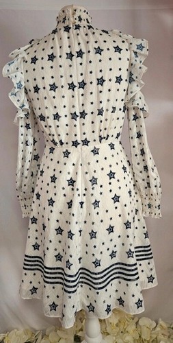 Ted Baker Cynnita star & stripe cold shoulder dress w pockets Size 2 UK 10 - Picture 4 of 10