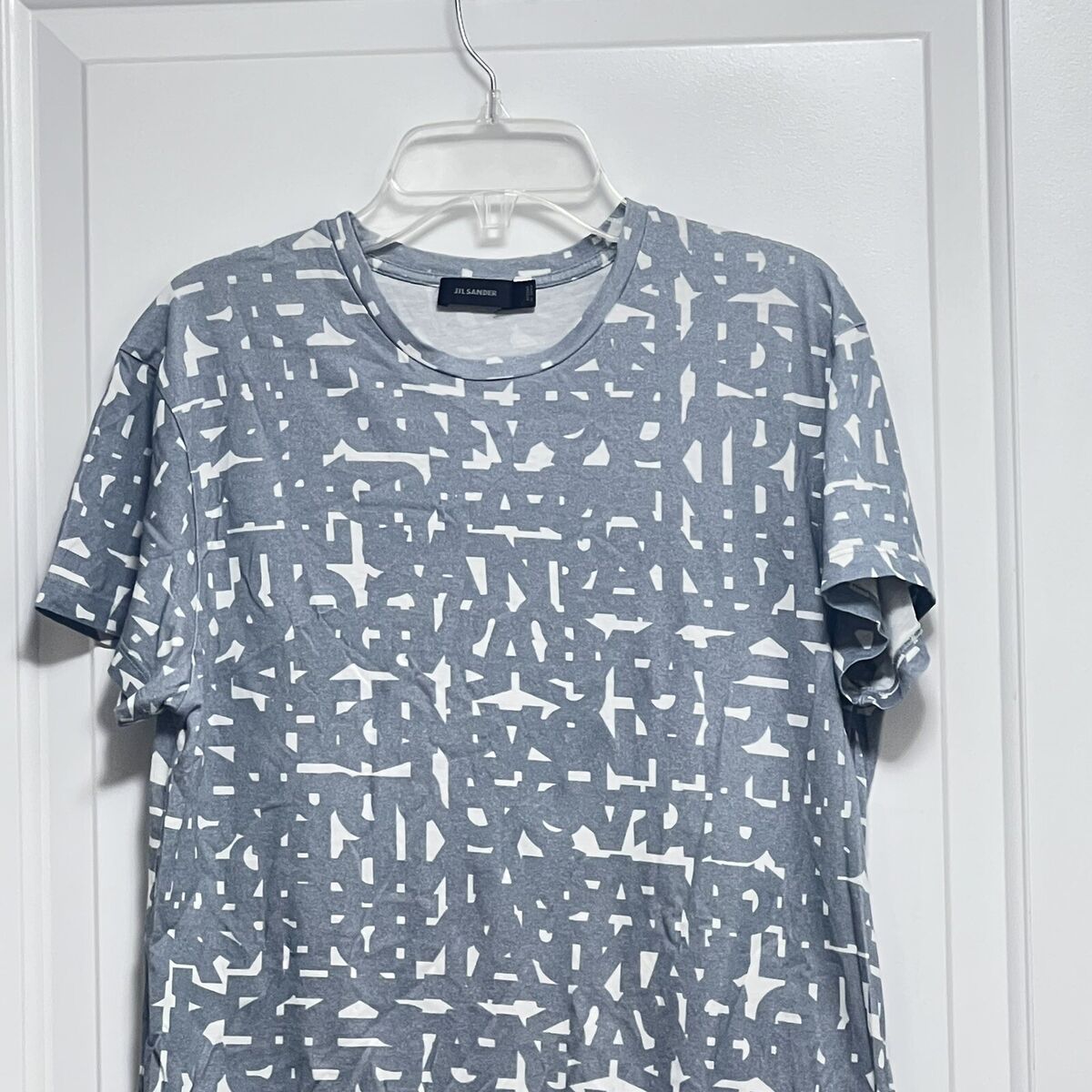 Jil Sander Men's Graffiti Spellout Short Sleeve T-shirt Gray Jil Sander Men's Graffiti Spellout Short Sleeve T-shirt Gray