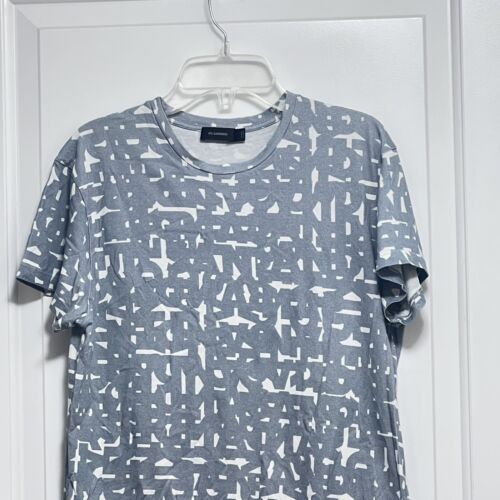 Jil Sander Men’s Graffiti Spellout Short Sleeve T-shirt Gray White Small - Picture 2 of 8