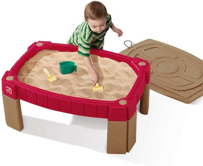 Naturally Playful Sand Table, Kids Activity Sensory Table, 5 Piece Accessory Kit