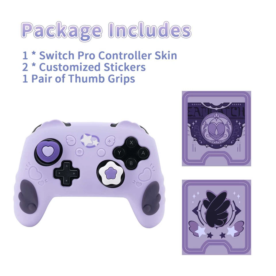 GeekShare чехол и большой палец ручки для контроллера SwitchPRO кожи звезды крыло фиолетовый - Изображение 2 из 4