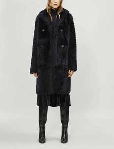 navy shearling coat